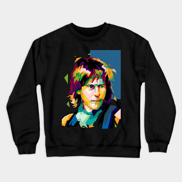 England Gitaris In Trends Illustration Crewneck Sweatshirt by animaperio pixel retro